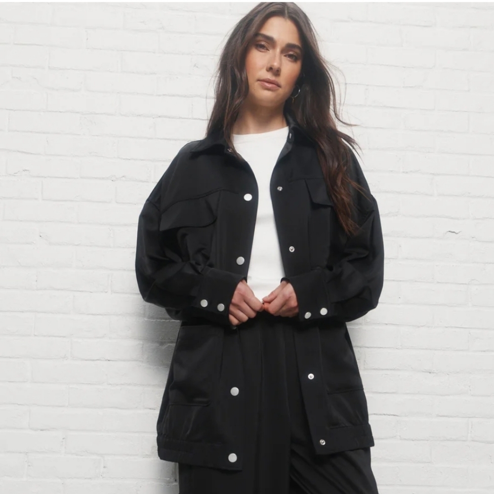 NWT Joelle Collection - Black Rosedale Button-Up Jacket